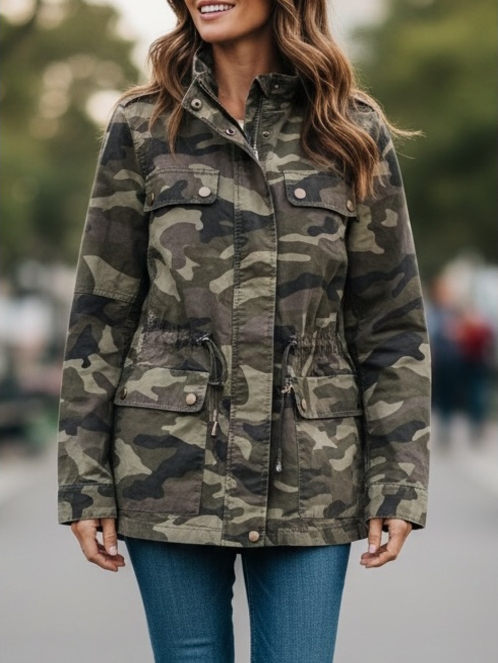 Love Tree Women's Camo Utility Jacket Large